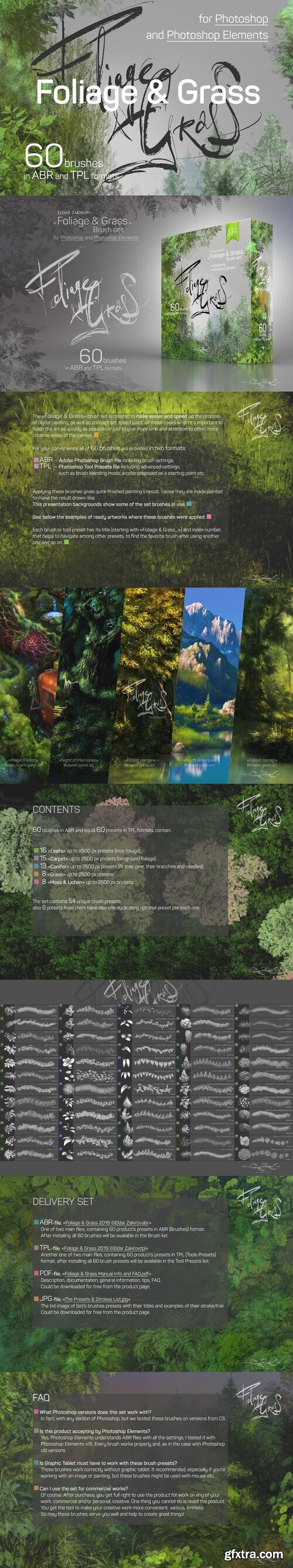 CreativeMarket - 60 Photoshop Foliage & Grass brushes 3502219