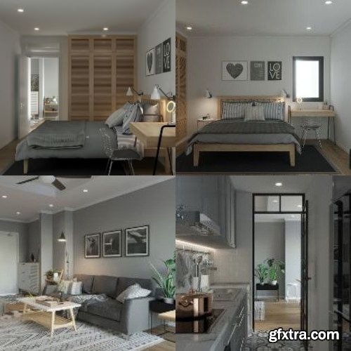 Full Modern Apartment Interior Scene