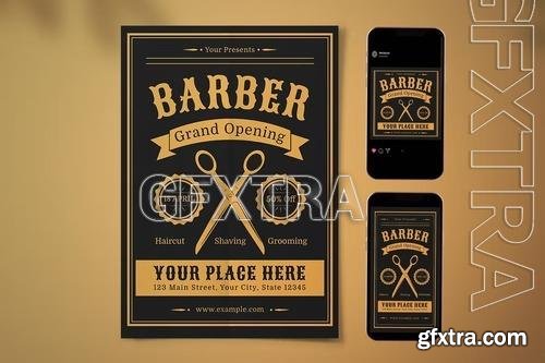 Grand Opening Barbershop Flyer Set UYZTWMW