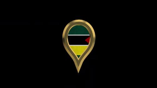 Videohive - Mozambique 3D Rotating Location Gold Pin Icon - 38480004 - 38480004