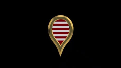 Videohive - Liberia 3D Rotating Location Gold Pin Icon - 38480014 - 38480014