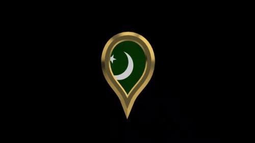 Videohive - Pakistan 3D Rotating Location Gold Pin Icon - 38480441 - 38480441