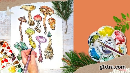 Explore Mixed-media Mushrooms - Discovering Techniques to Create Magical Illustrations