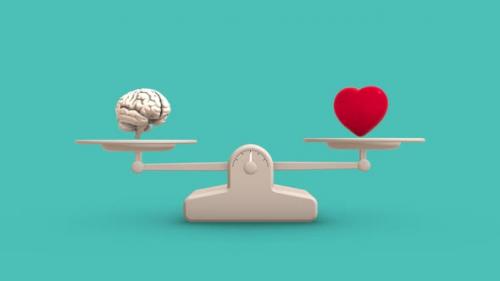 Videohive - Brain vs Heart Balance Weighing Scale Looping Animation - 38482922 - 38482922