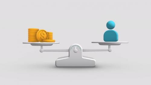 Videohive - Dollar vs Worker Balance Weighing Scale Looping Animation - 38482923 - 38482923