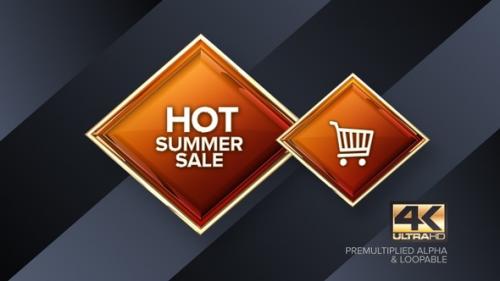 Videohive - Hot Summer Sale Rotating Sign 4K Looping Design Element - 38487893 - 38487893