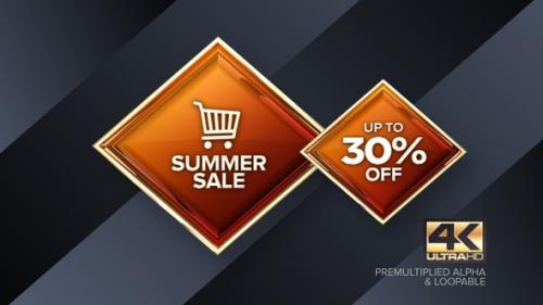 Videohive - Summer Sale 30 Percent Off Rotating Sign 4K Looping Design Element - 38487957 - 38487957