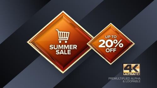 Videohive - Summer Sale 20 Percent Off Rotating Sign 4K Looping Design Element - 38487963 - 38487963