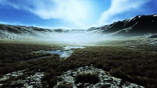 Videohive - Stones Covered with Grass and Moss Under Bright Sky of Nepal - 38521501 - 38521501