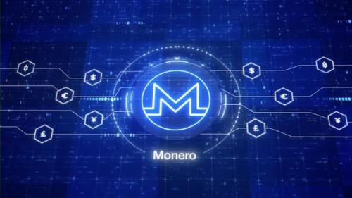 Videohive - Monero animated logo. Monero cryptocurrency intro. XMR in digital world. Animation of XMR crypto - 38759074 - 38759074