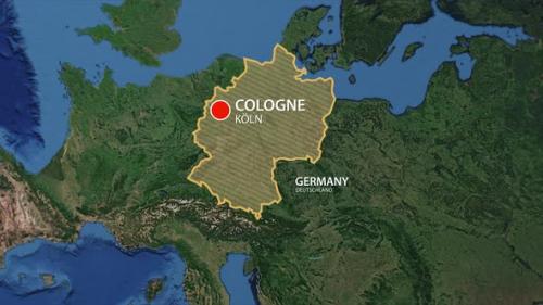 Videohive - Geolocation of the city of Koln on the map - 38477752 - 38477752