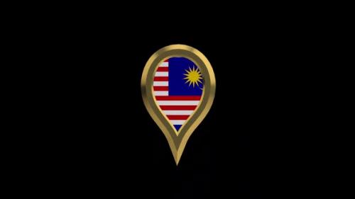 Videohive - Malaysia 3D Rotating Location Gold Pin Icon - 38480001 - 38480001