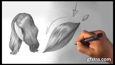 How To Draw Hair For Beginners - Figure Drawing Anatomy