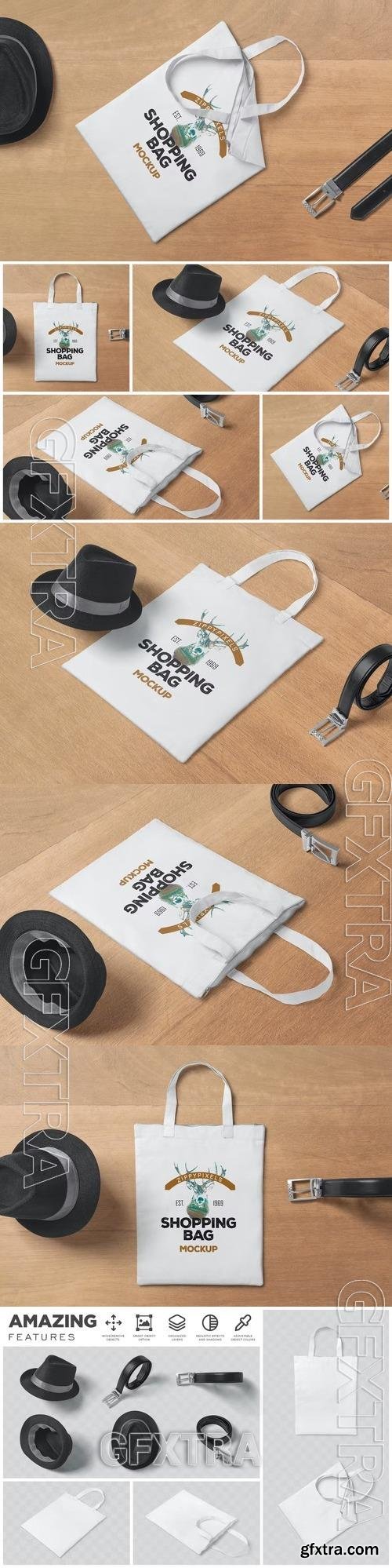 Canvas Shopping Bag Mockups C9QAL27