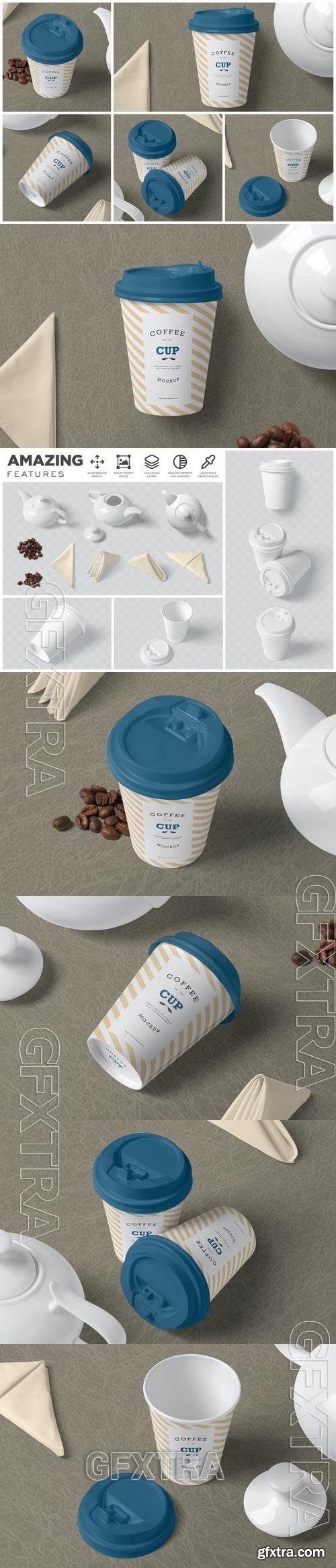 9oz Takeaway Coffee Cup Mockups LBEVVQL