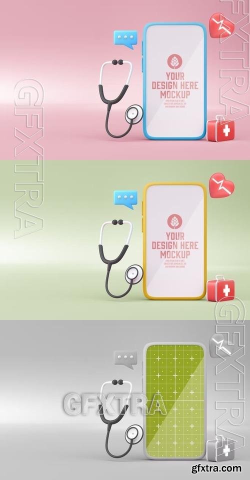 Medical 3D Concept with Mobile Mockup JV9U9G8