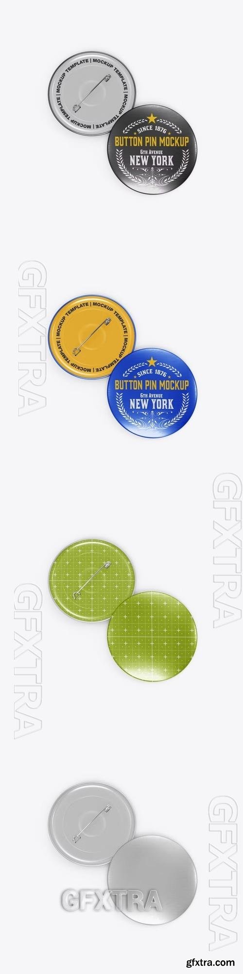 Metallic Button Pins Mockup M59PGVP