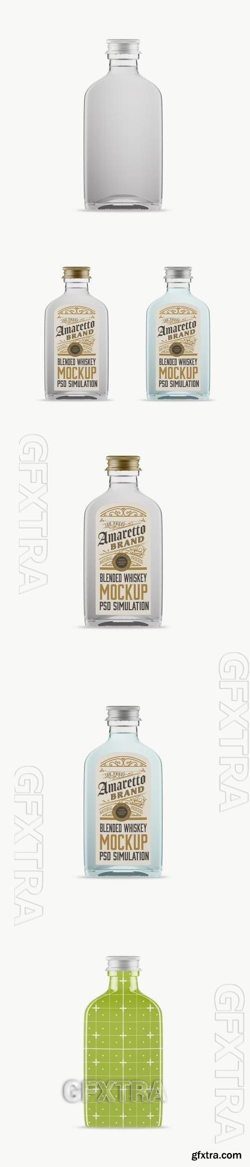 Clear Liquor Glass Bottle Mockup U2XNAHW