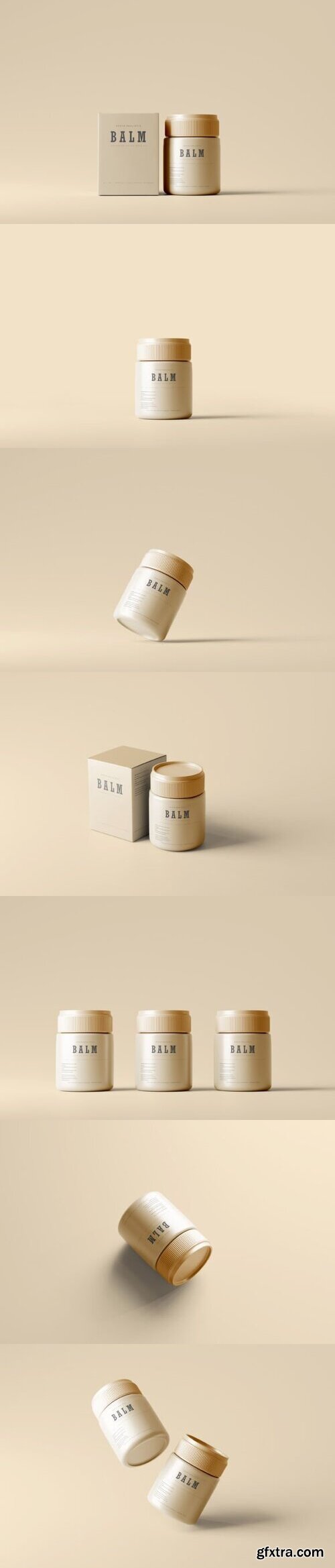 Plastic Balm Ointment Bottle Mockups