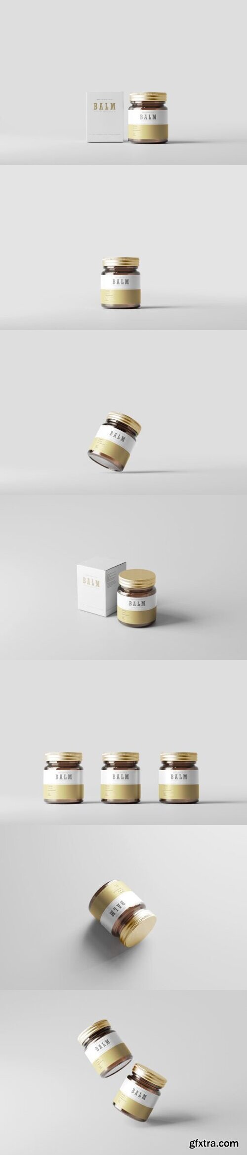 Amber Glass Balm Ointment Bottle Mockups