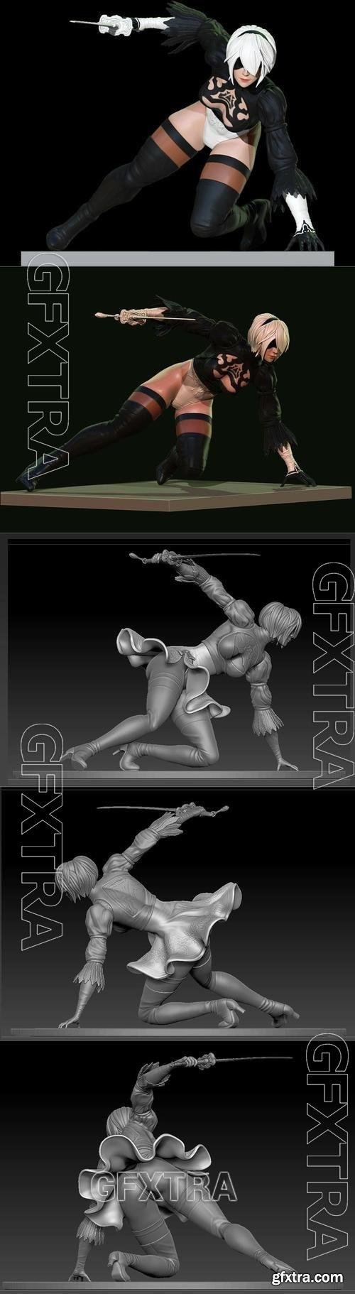 Nier automata low pose 3D