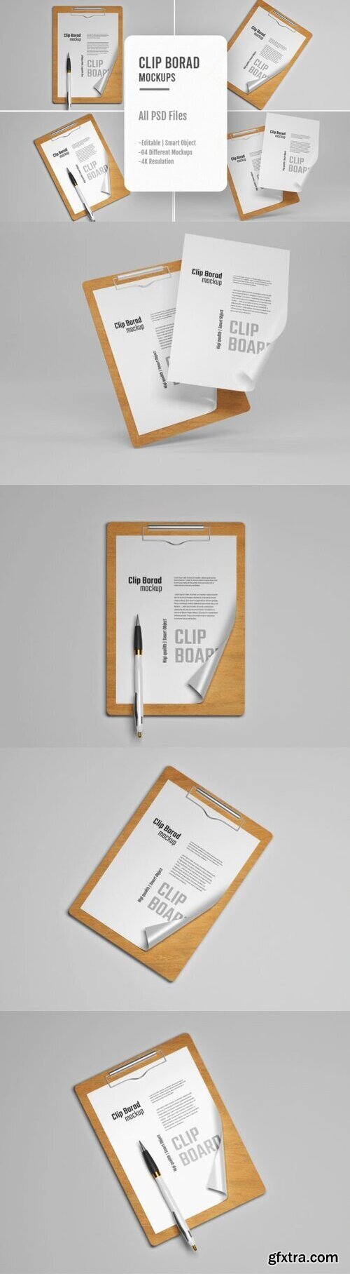 04 PSD Clipboard with Paper Mockups