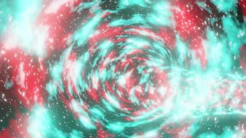 Videohive - Red And Light Blue Sci Fi Tunnel In Universe Vj Loop Background 4K - 38781595 - 38781595