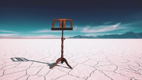 Videohive - an Old Music Stand is on White Salt Desert - 38781806 - 38781806