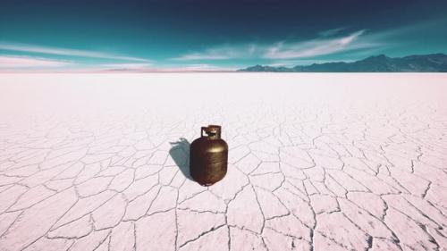 Videohive - Old Rusted Danger Gas Container on Salt Lake - 38782031 - 38782031