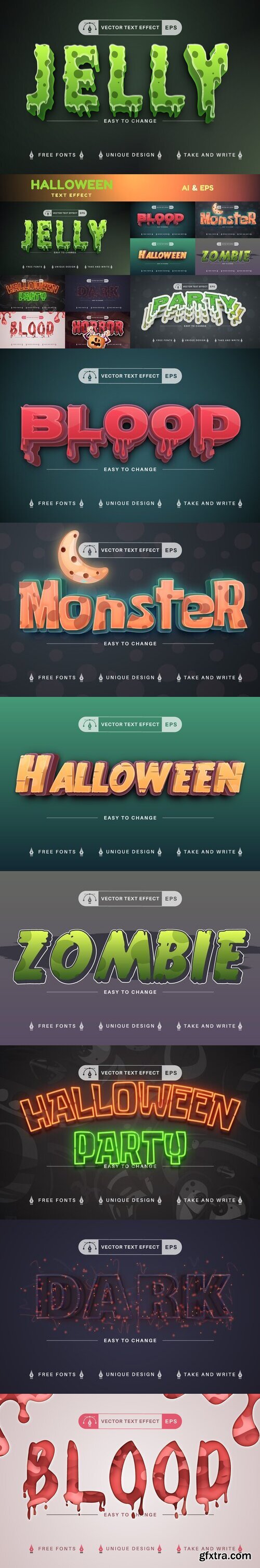 CreativeMarket - Set 10 Halloween Editable Text Effects 7405976