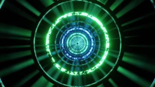 Videohive - Green And Blue Circled Tunnel Vj Loop Background HD - 38781601 - 38781601