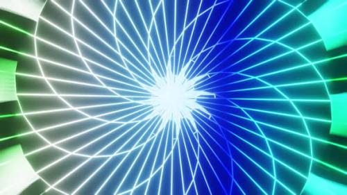 Videohive - Blue Lines Kaleidoscope Vj Loop Background 4K - 38781604 - 38781604