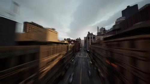 Videohive - Aerial Hyperlapse View Above Traffic of Big City - 38782116 - 38782116