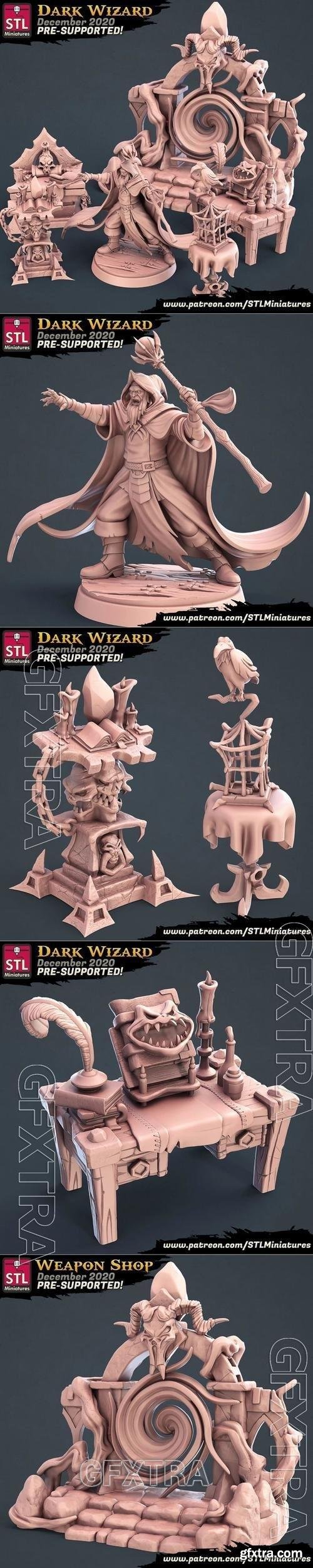 STL Miniatures - Dark Wizard Set 3D