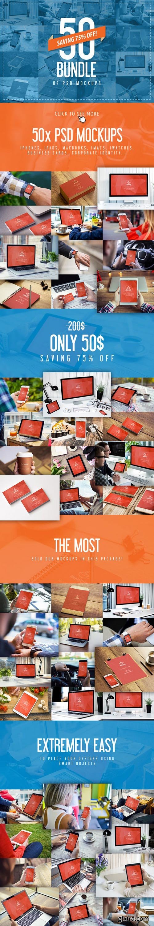 50 PSD Mockups Mega Bundle