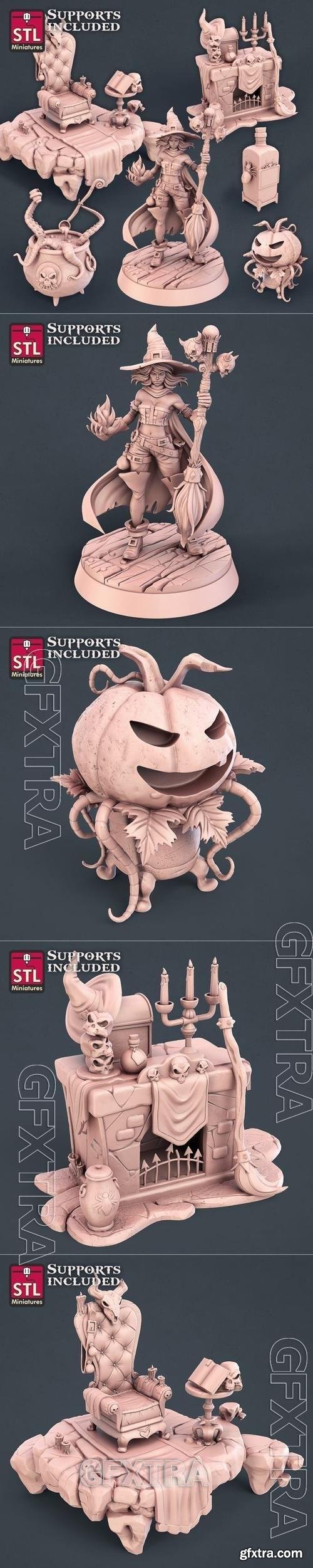 STL Miniatures - Witch Set 3D 