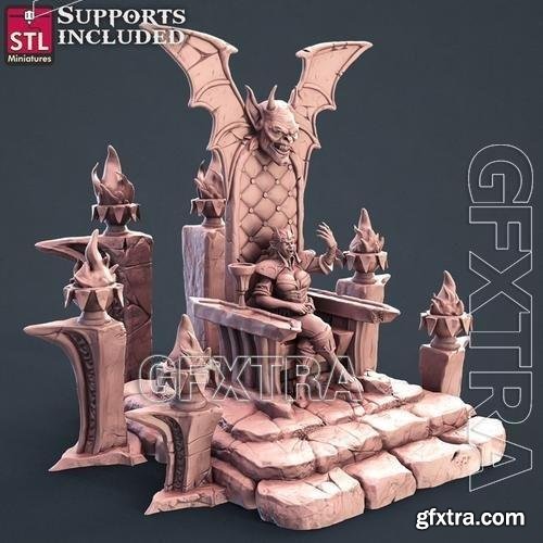 STL Miniatures - Lord Vampire A Seated Throne 3D