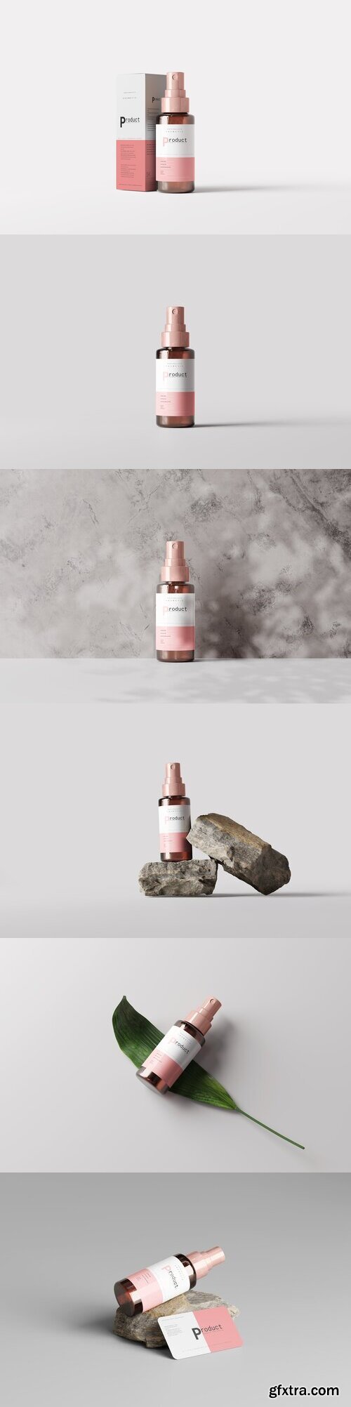 CreativeMarket - Amber Glass Spray Bottle Mockup 7414308