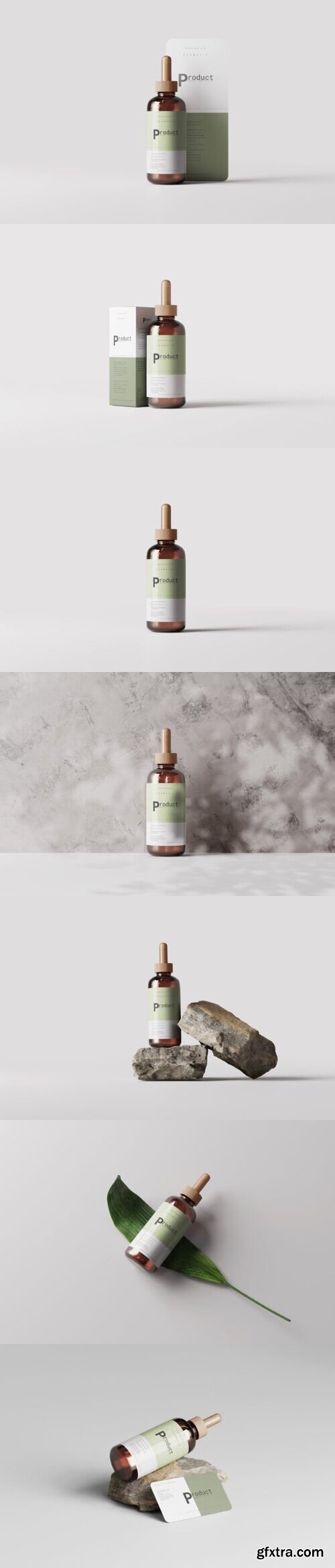 Amber Glass Dropper Bottle Mockup