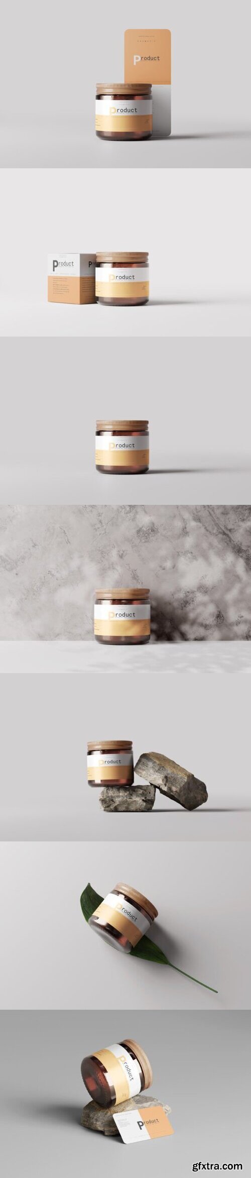 Amber Glass Jar Mockup