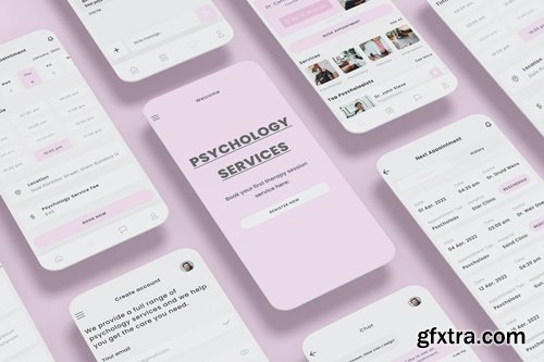 Psychologist, Psychology & book therapy app UI kit CMVMBVH