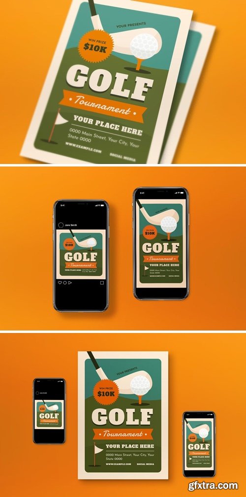 Golf Tournamanent Flyer Set 6EDZN7C