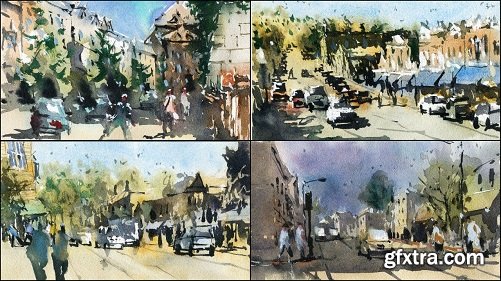 Simple Street Scenes in Watercolor