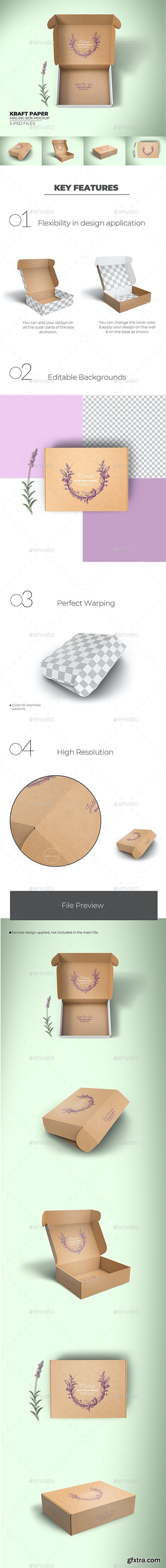 GraphicRiver - Kraft Paper Mailing Box Packaging Mockup 38873679