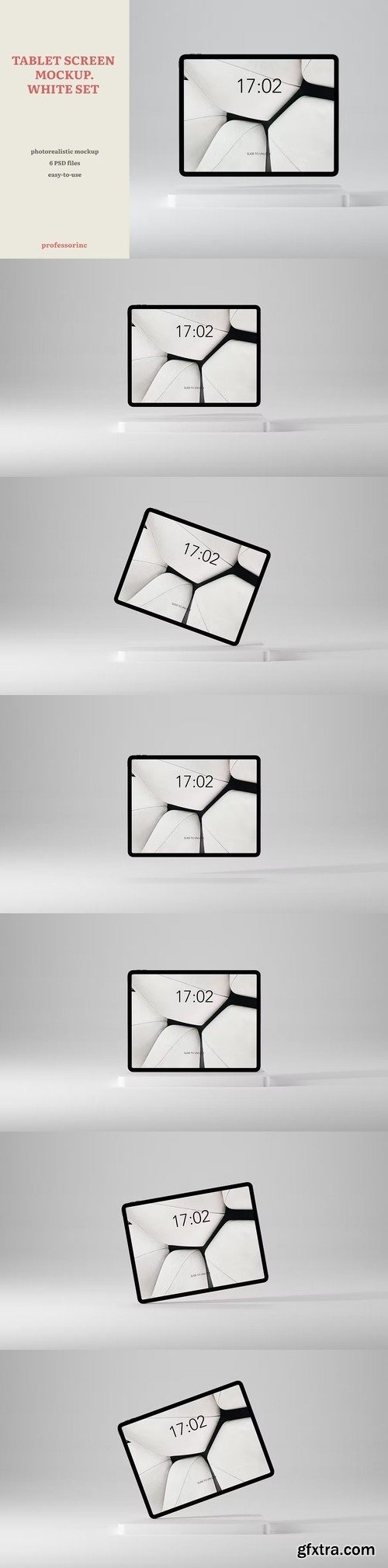 Landscape Tablet Screen Mockup — White Set