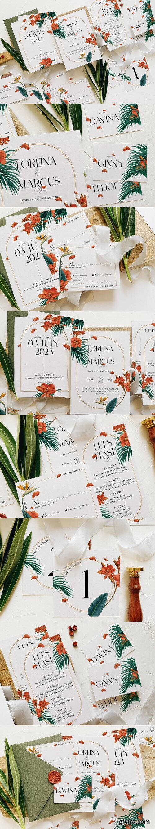 CreativeMarket - Fancy Tropical Wedding Suite 7374432