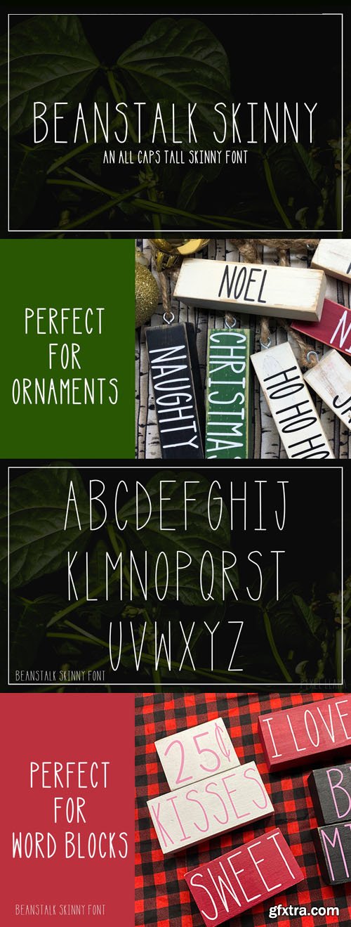 Beanstalk Skinny - All Caps Tall Skinny Font