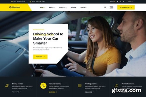 Devore - Driving School Figma Template L8GGR6J