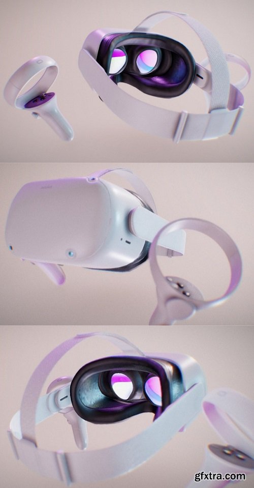 Quest 2 Headset 3D Model