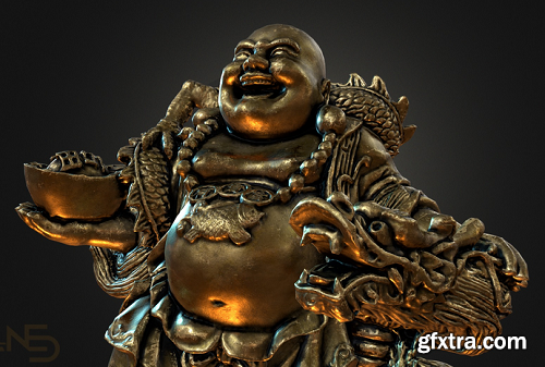 Laughing Buddha and his Dragon 3D Model